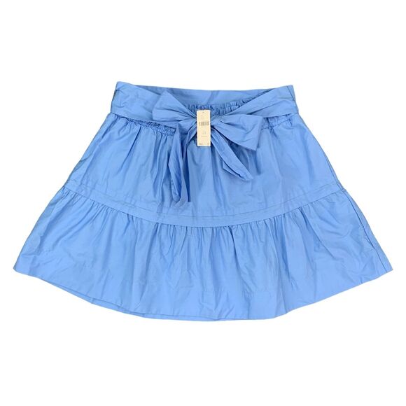 Anthropologie Skirt Womens LP Large Petite Blue Jay The Somerset Mini Tie Waist - Picture 1 of 13